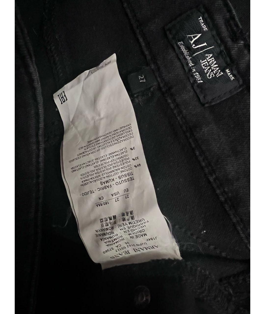 ARMANI JEANS Антрацитовые хлопковые джинсы слим, фото 3