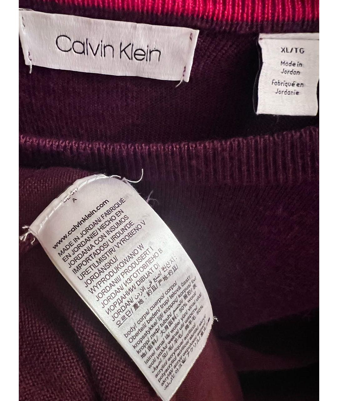 CALVIN KLEIN Бордовый джемпер / свитер, фото 3