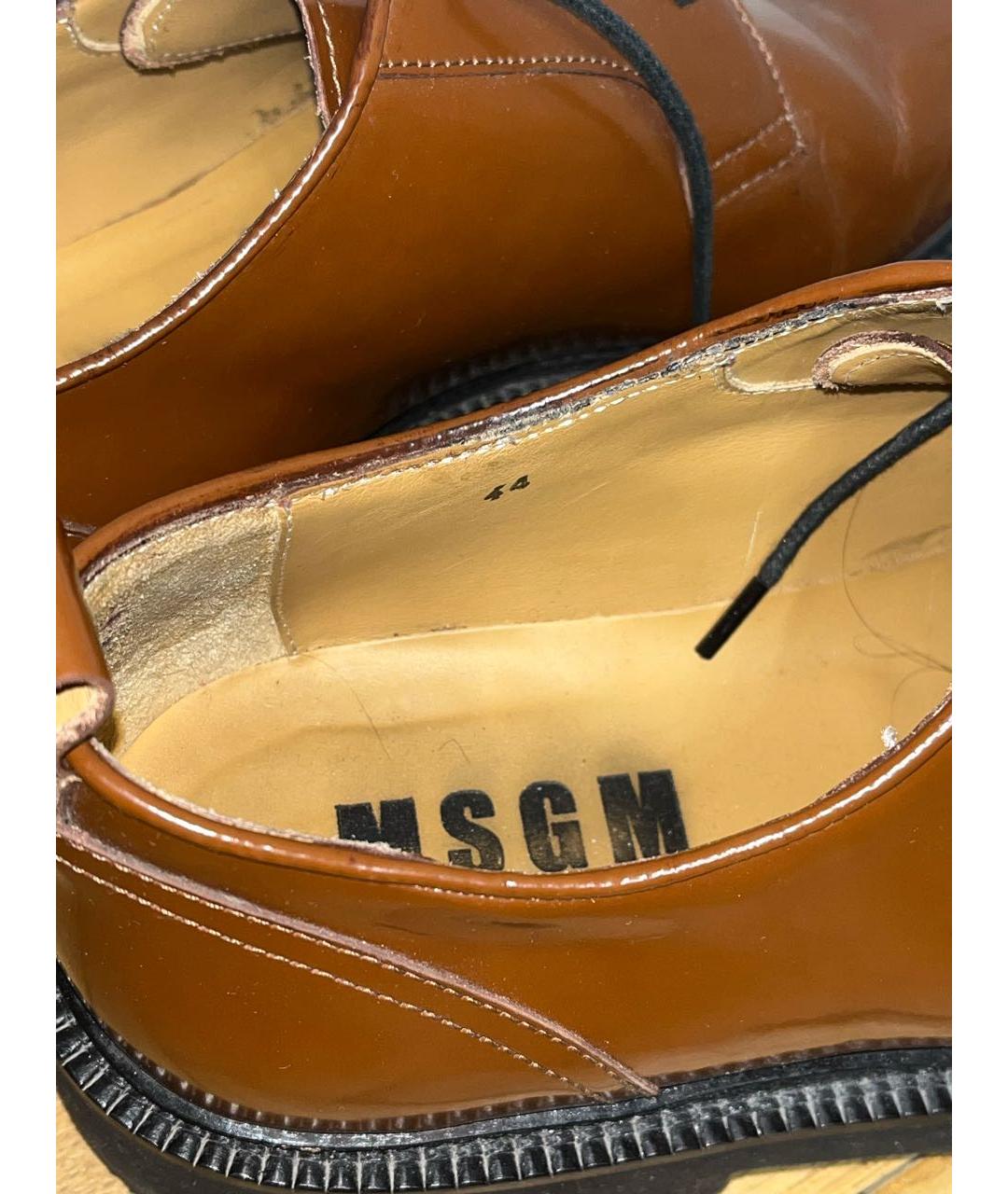 MSGM Коричневые туфли из лакированной кожи, фото 6