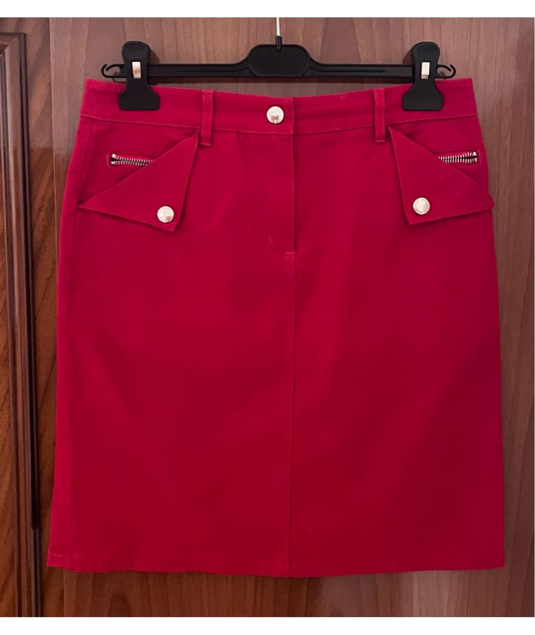 MICHAEL KORS Красная хлопковая юбка мини, фото 4