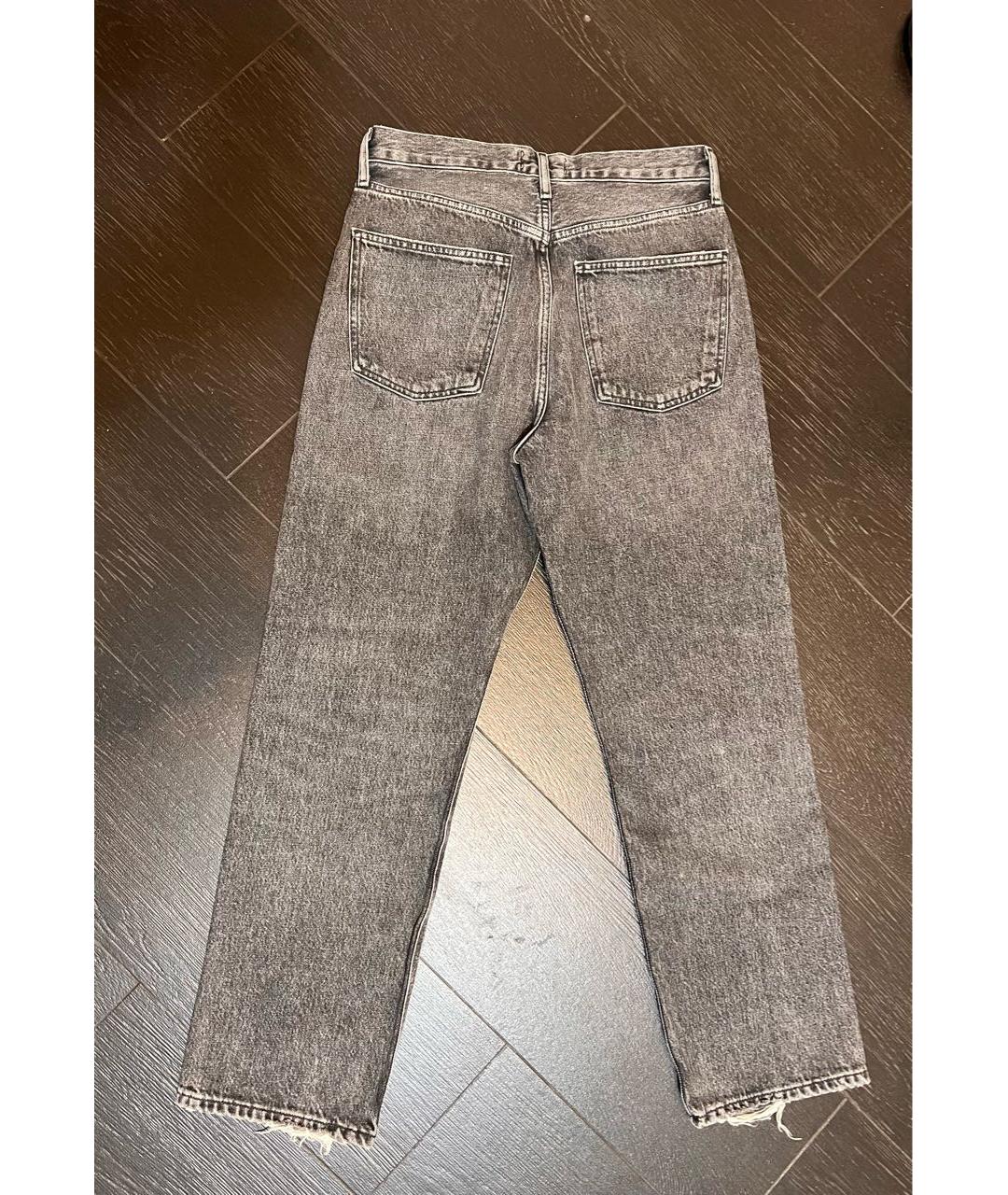 AGOLDE Антрацитовые хлопковые прямые джинсы, фото 2