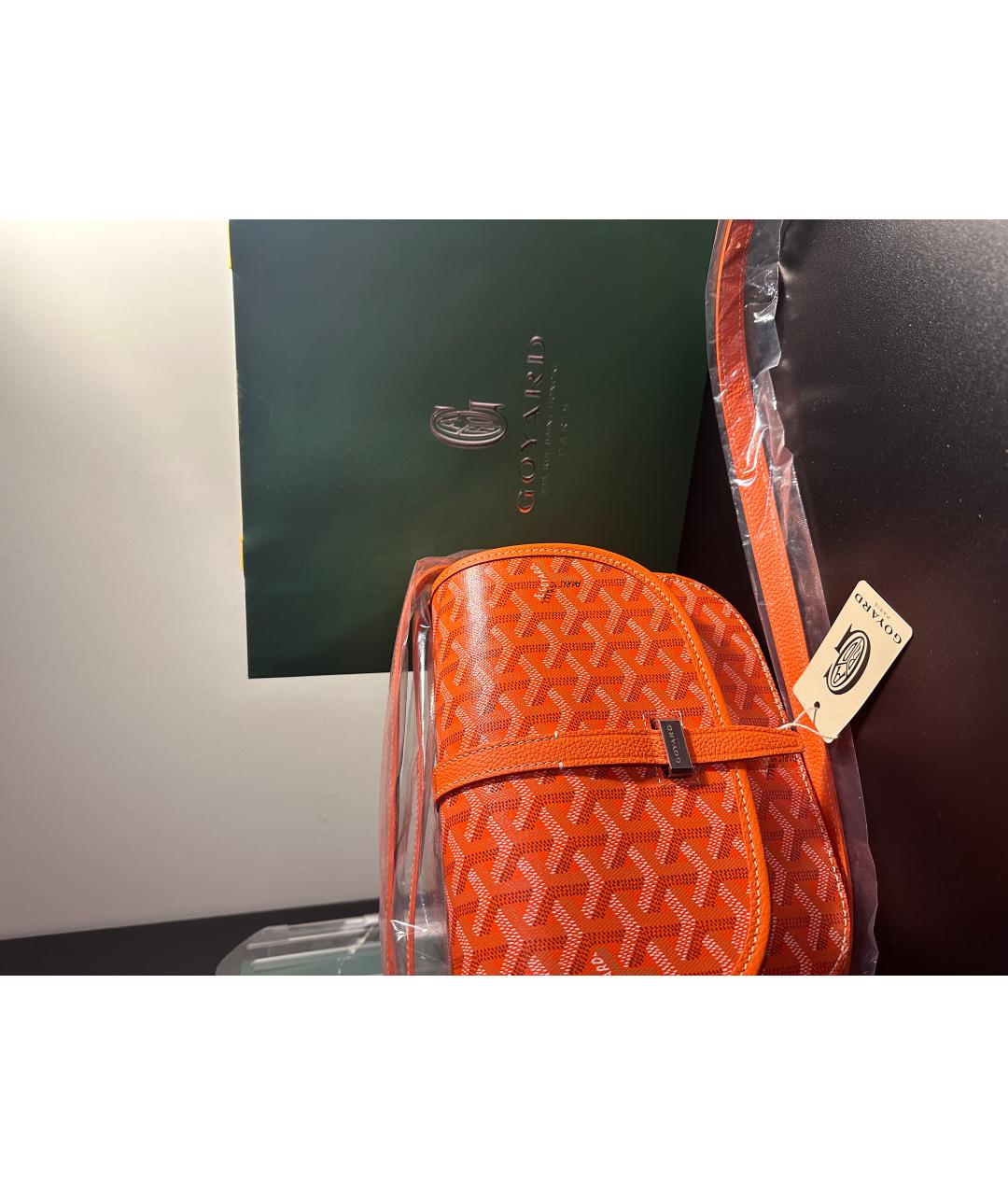 GOYARD Оранжевая кожаная сумка через плечо, фото 6