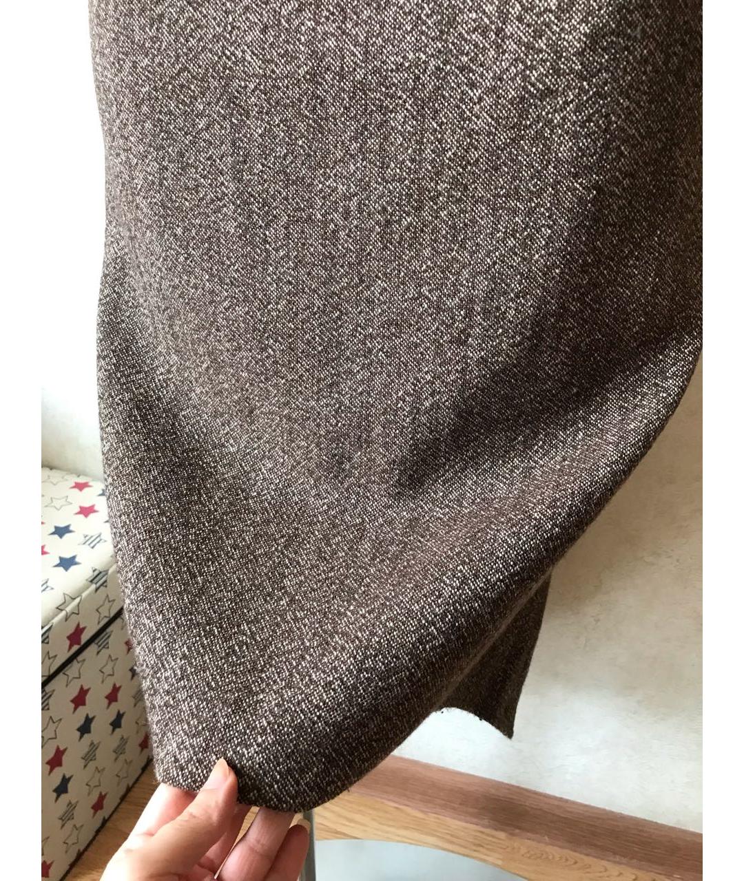CERRUTI 1881 Коричневая шерстяная юбка миди, фото 5