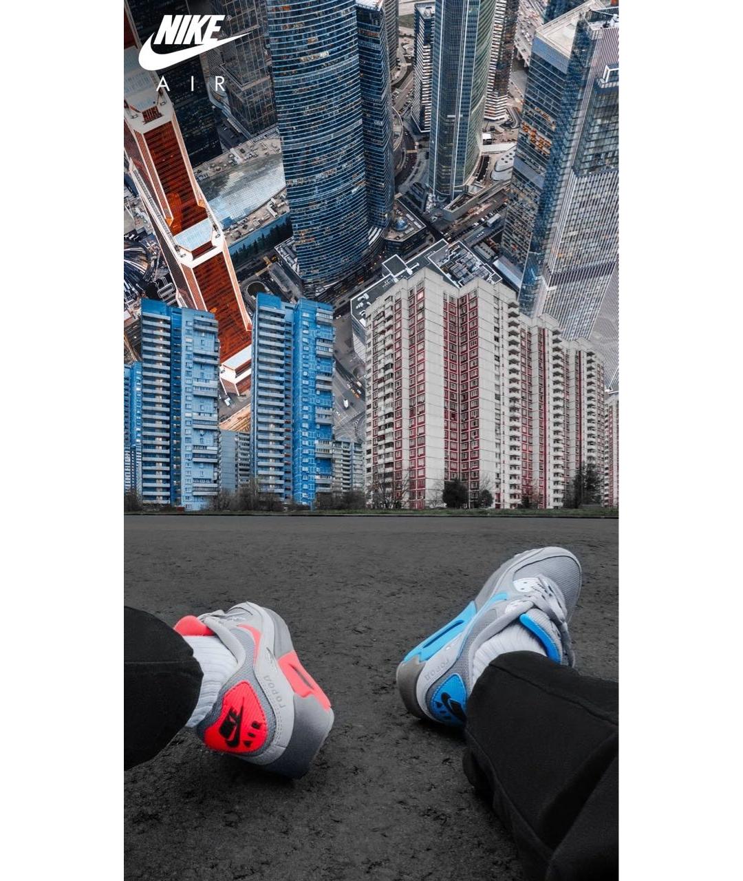 NIKE Серебряные кожаные низкие кроссовки / кеды, фото 5