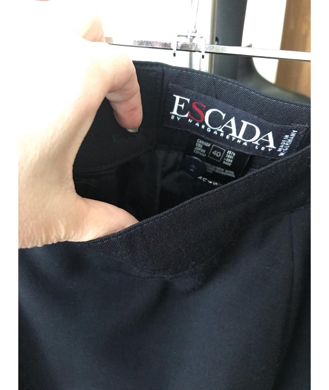 ESCADA Черная шерстяная юбка мини, фото 6