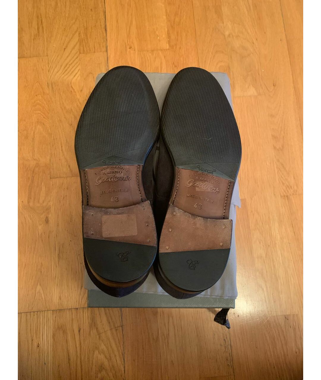 CANALI Темно-синие замшевые туфли, фото 5