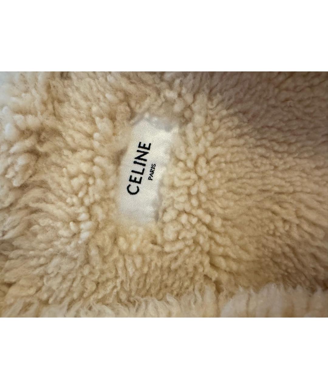 CELINE Бежевая шерстяная дубленка, фото 2