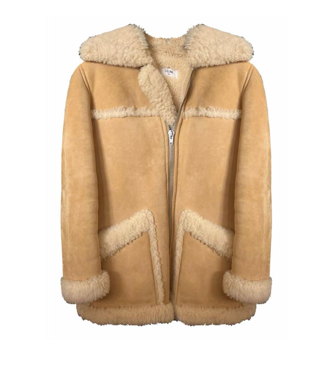 CELINE Бежевая шерстяная дубленка, фото 1