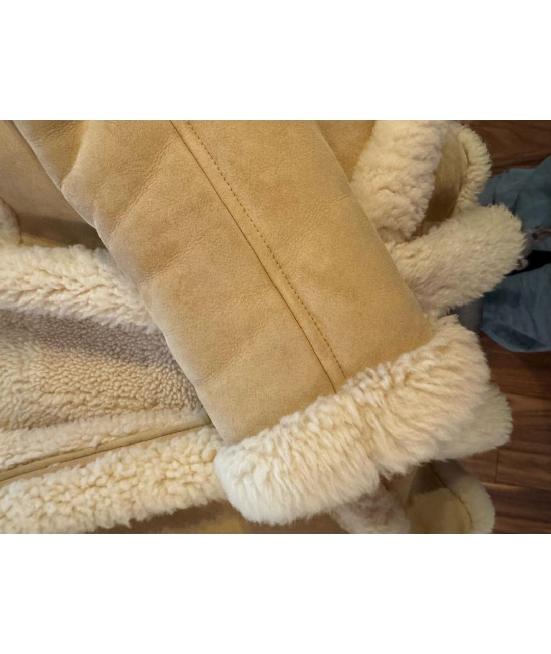 CELINE Бежевая шерстяная дубленка, фото 3