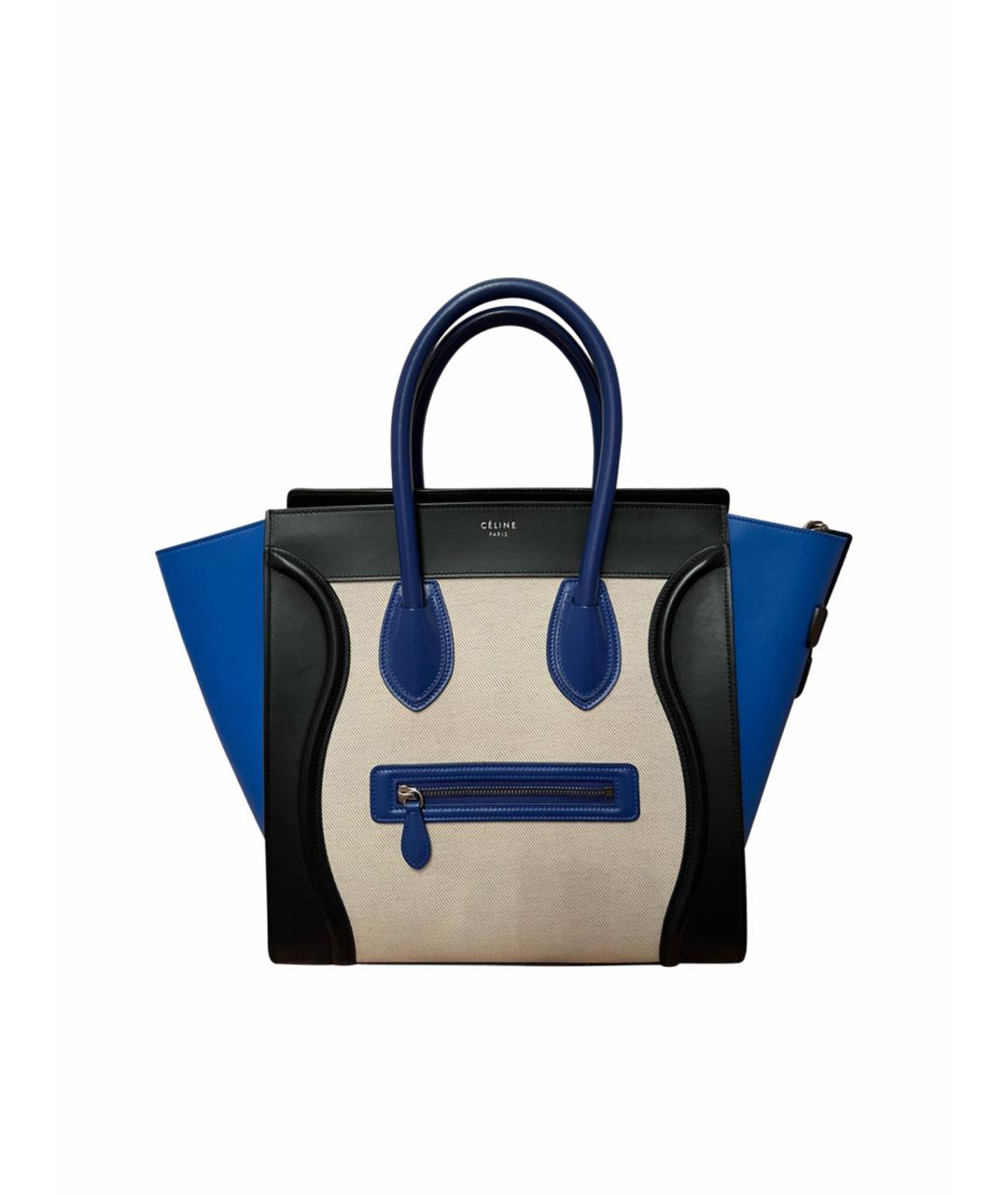 CELINE PRE-OWNED Синяя кожаная сумка с короткими ручками, фото 1