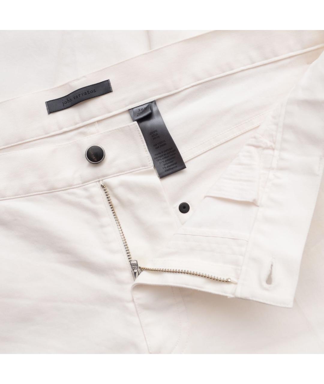 JOHN VARVATOS Белые хлопко-полиэстеровые джинсы скинни, фото 3