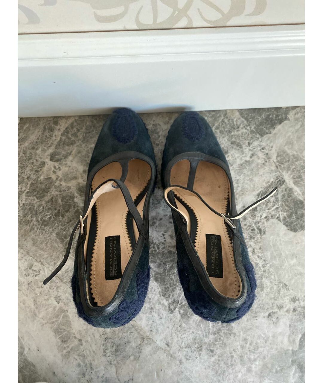 ERMANNO SCERVINO Темно-синие замшевые туфли, фото 3