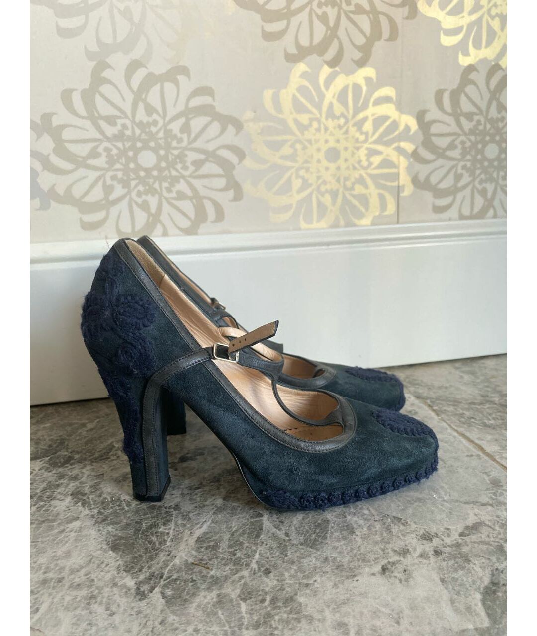 ERMANNO SCERVINO Темно-синие замшевые туфли, фото 9