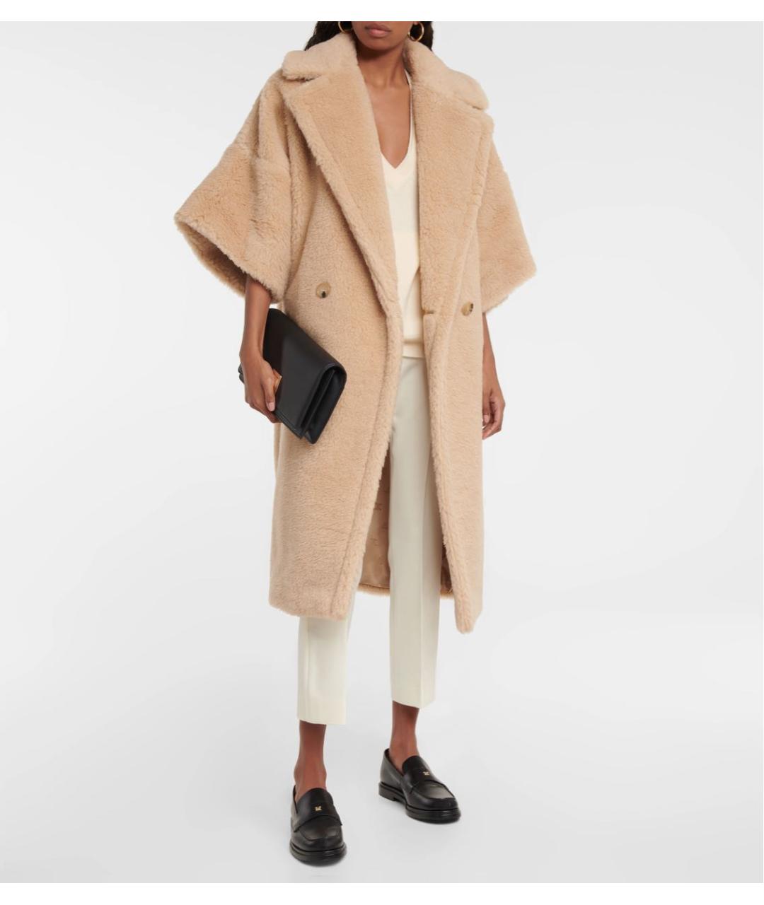 MAX MARA Бежевая шерстяная шуба, фото 5