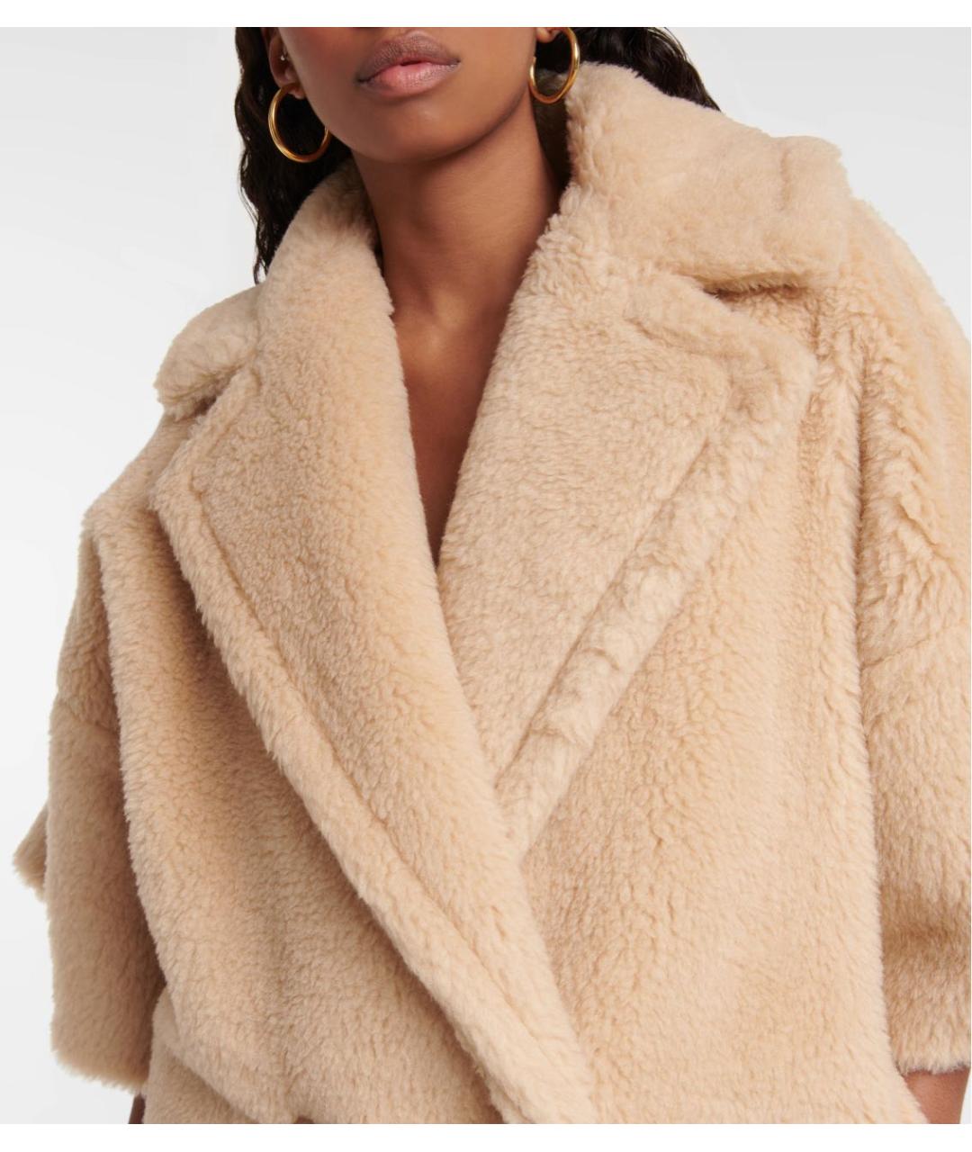 MAX MARA Бежевая шерстяная шуба, фото 3