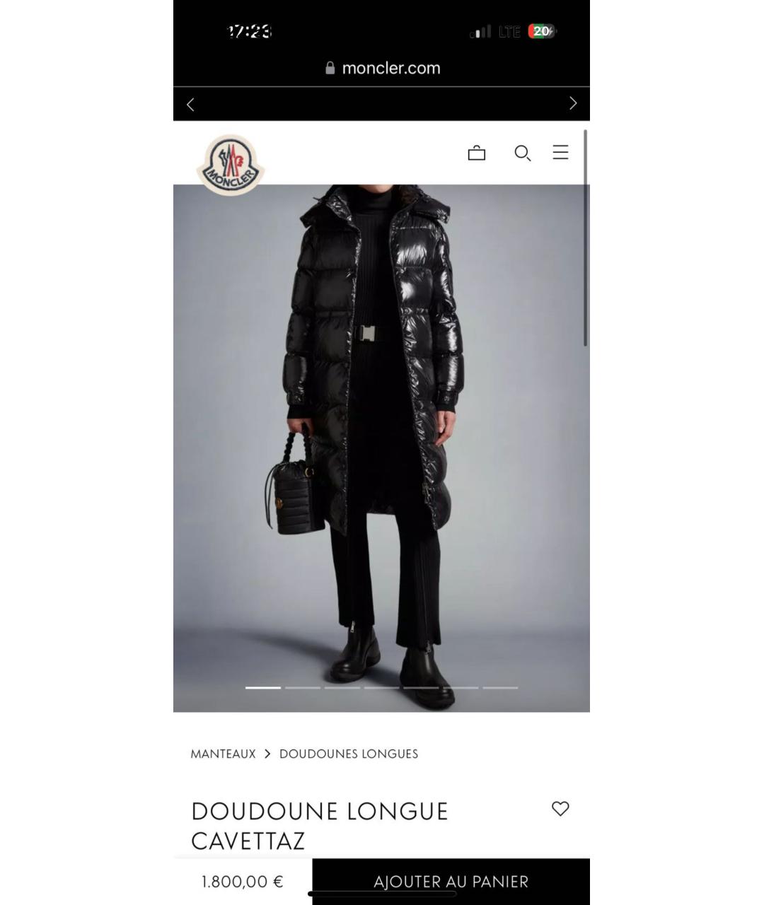 MONCLER Черный пуховик, фото 7