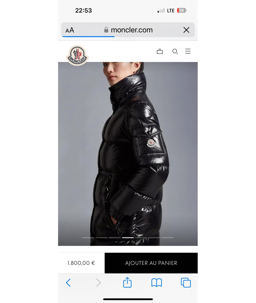 MONCLER Черный пуховик, фото 8