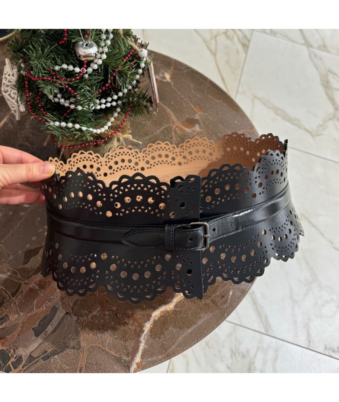 ALAIA Черный кожаный ремень, фото 3