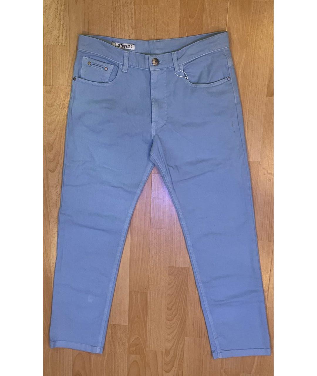 BIKKEMBERGS Голубые хлопко-эластановые джинсы скинни, фото 8