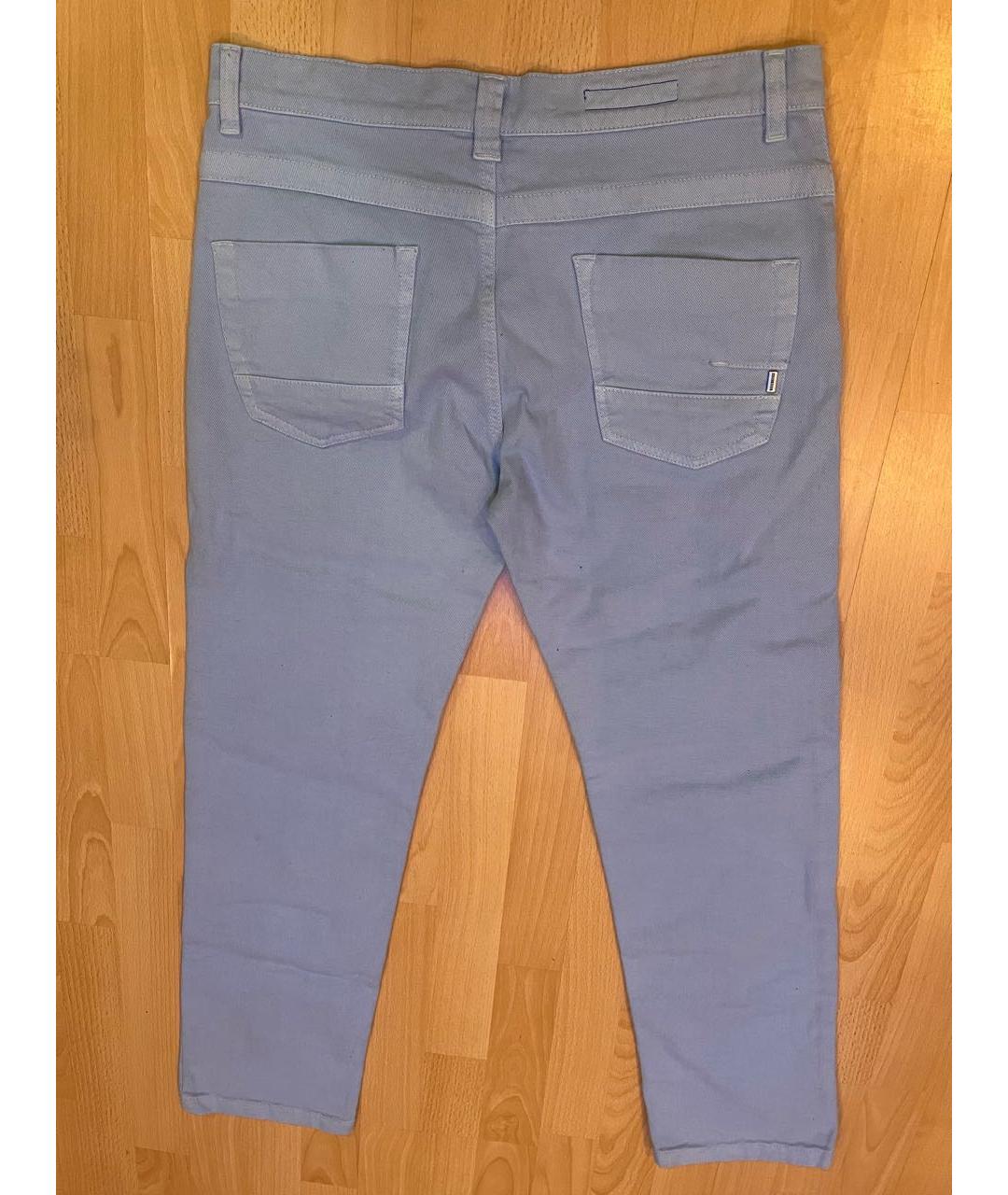 BIKKEMBERGS Голубые хлопко-эластановые джинсы скинни, фото 2