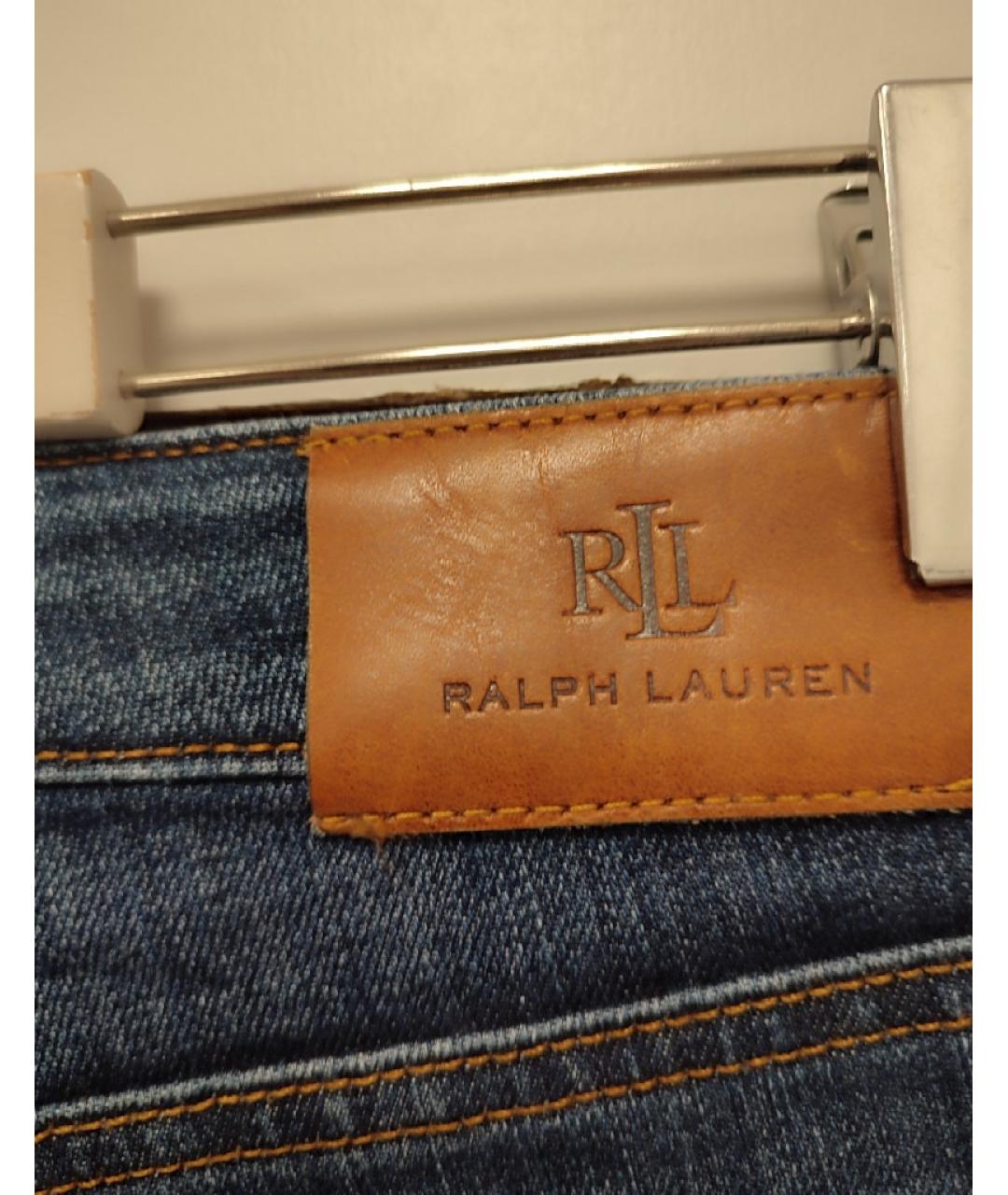 RALPH LAUREN Темно-синие хлопковые прямые джинсы, фото 5