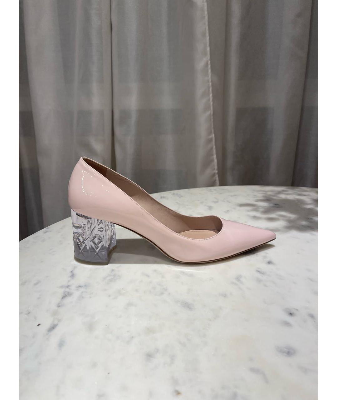 MIU MIU Розовые туфли из лакированной кожи, фото 5