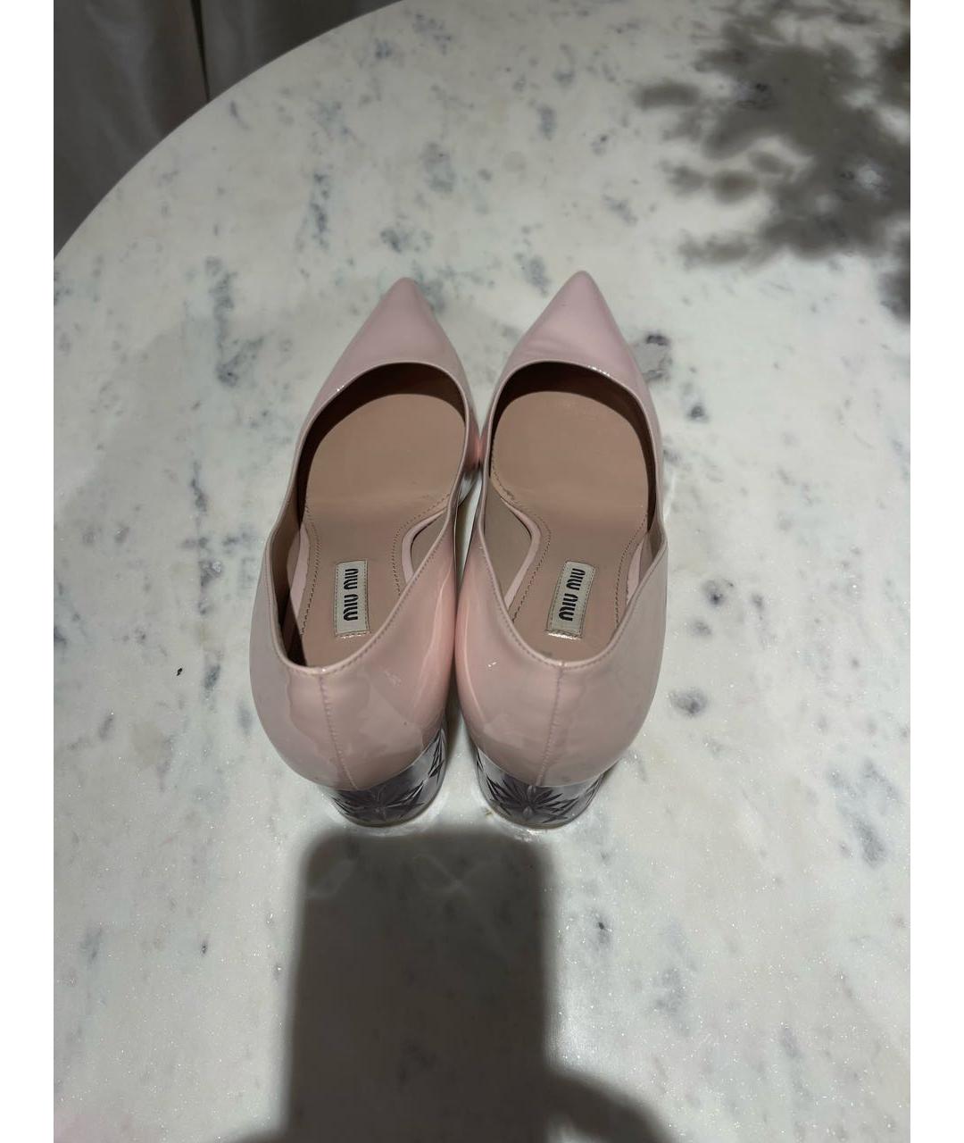 MIU MIU Розовые туфли из лакированной кожи, фото 3