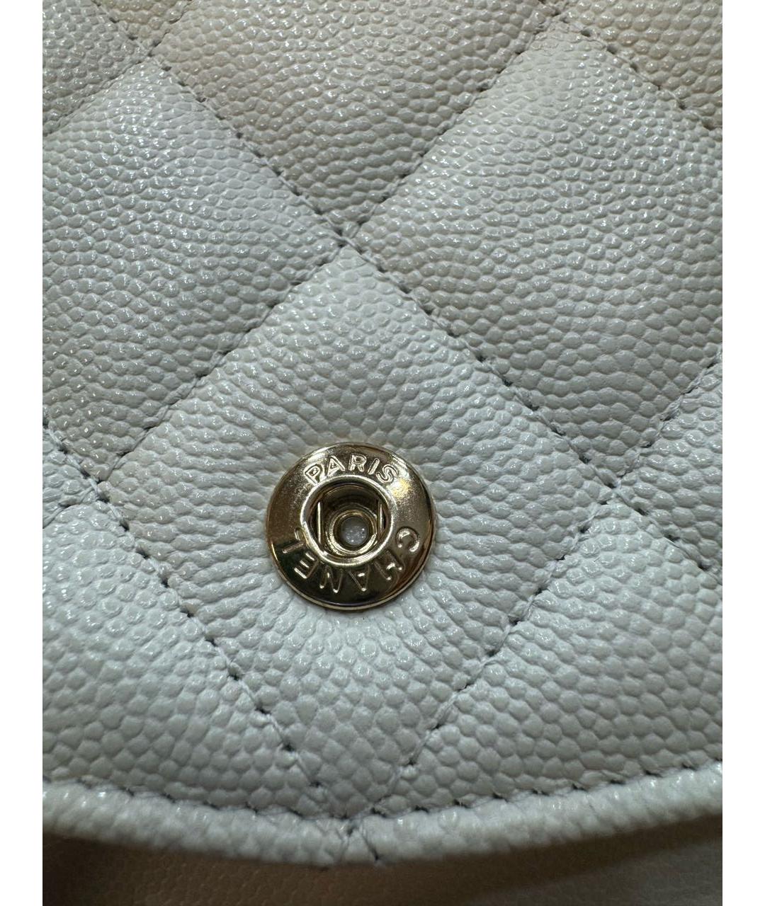 CHANEL Белая кожаная сумка через плечо, фото 8