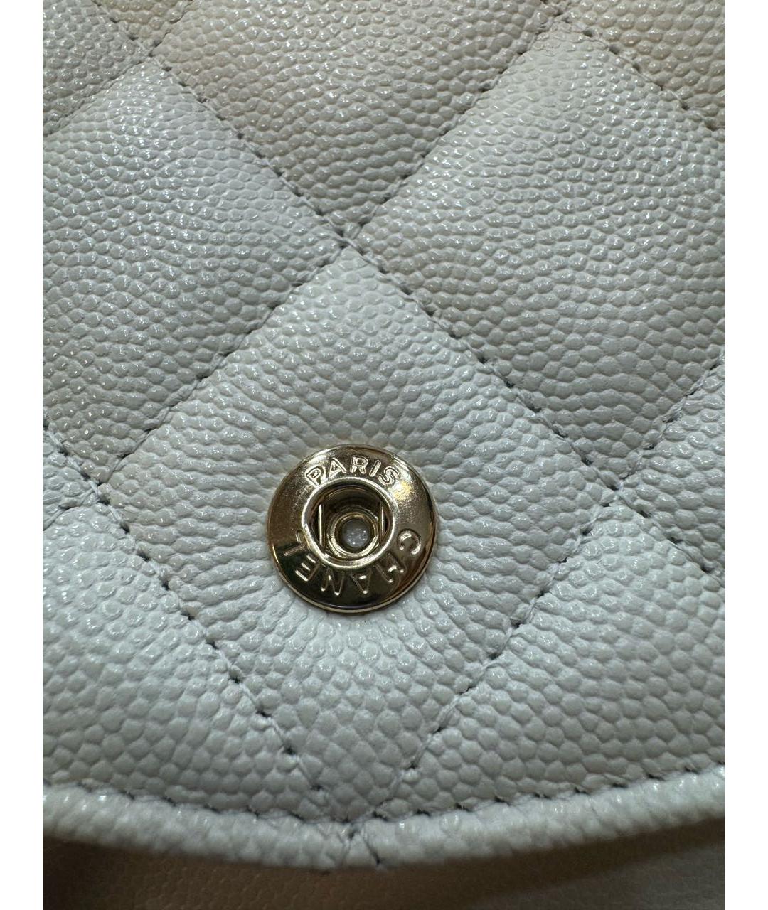 CHANEL PRE-OWNED Белая кожаная сумка через плечо, фото 8