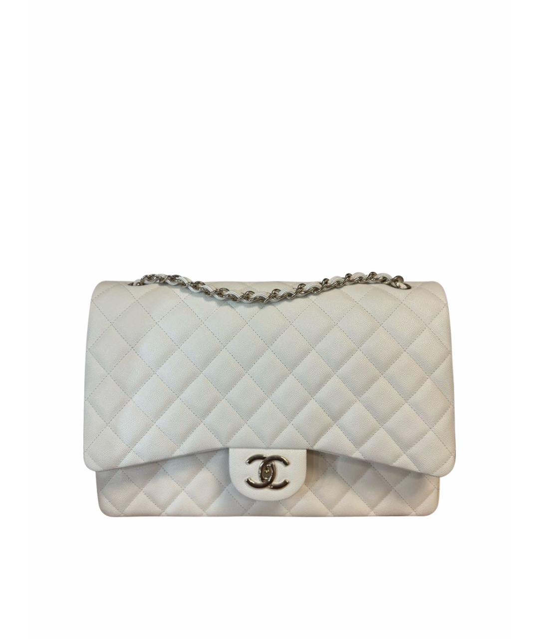 CHANEL PRE-OWNED Белая кожаная сумка через плечо, фото 1