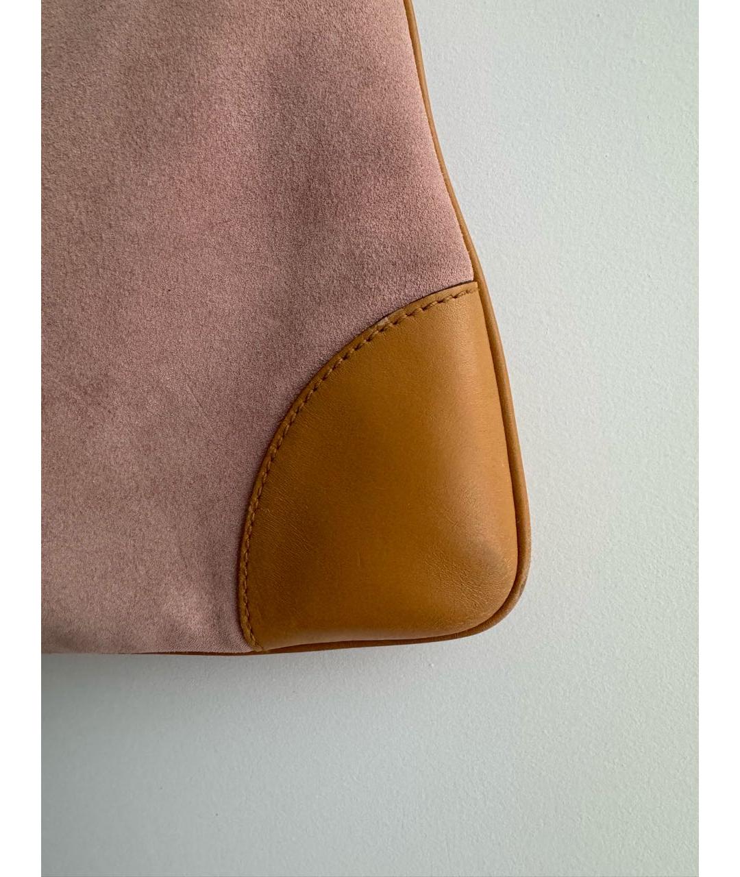 GUCCI Розовая замшевая сумка с короткими ручками, фото 8