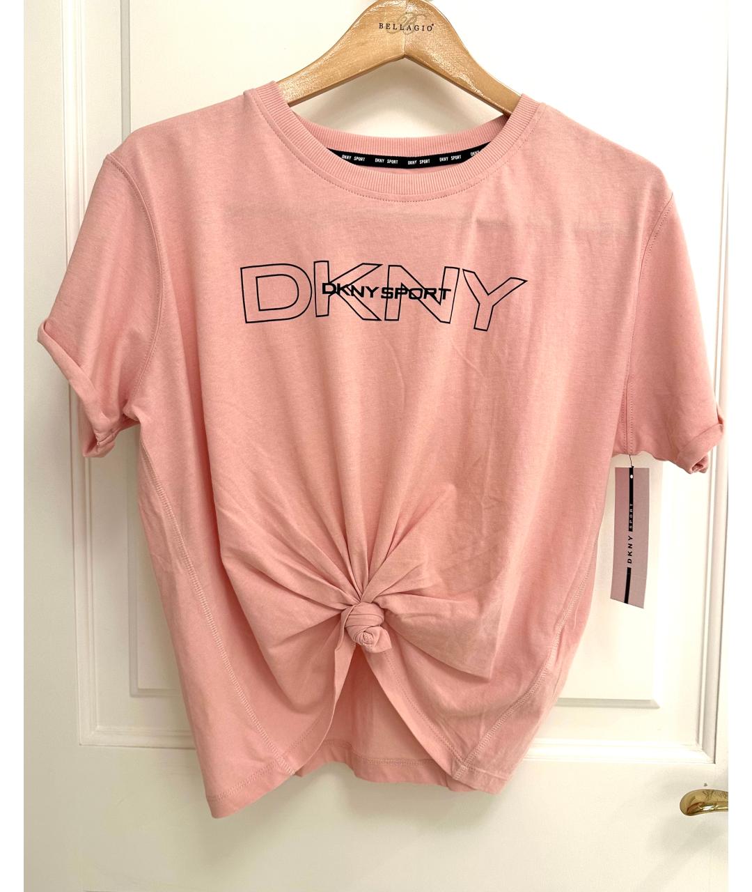 DKNY Розовая хлопковая футболка, фото 5