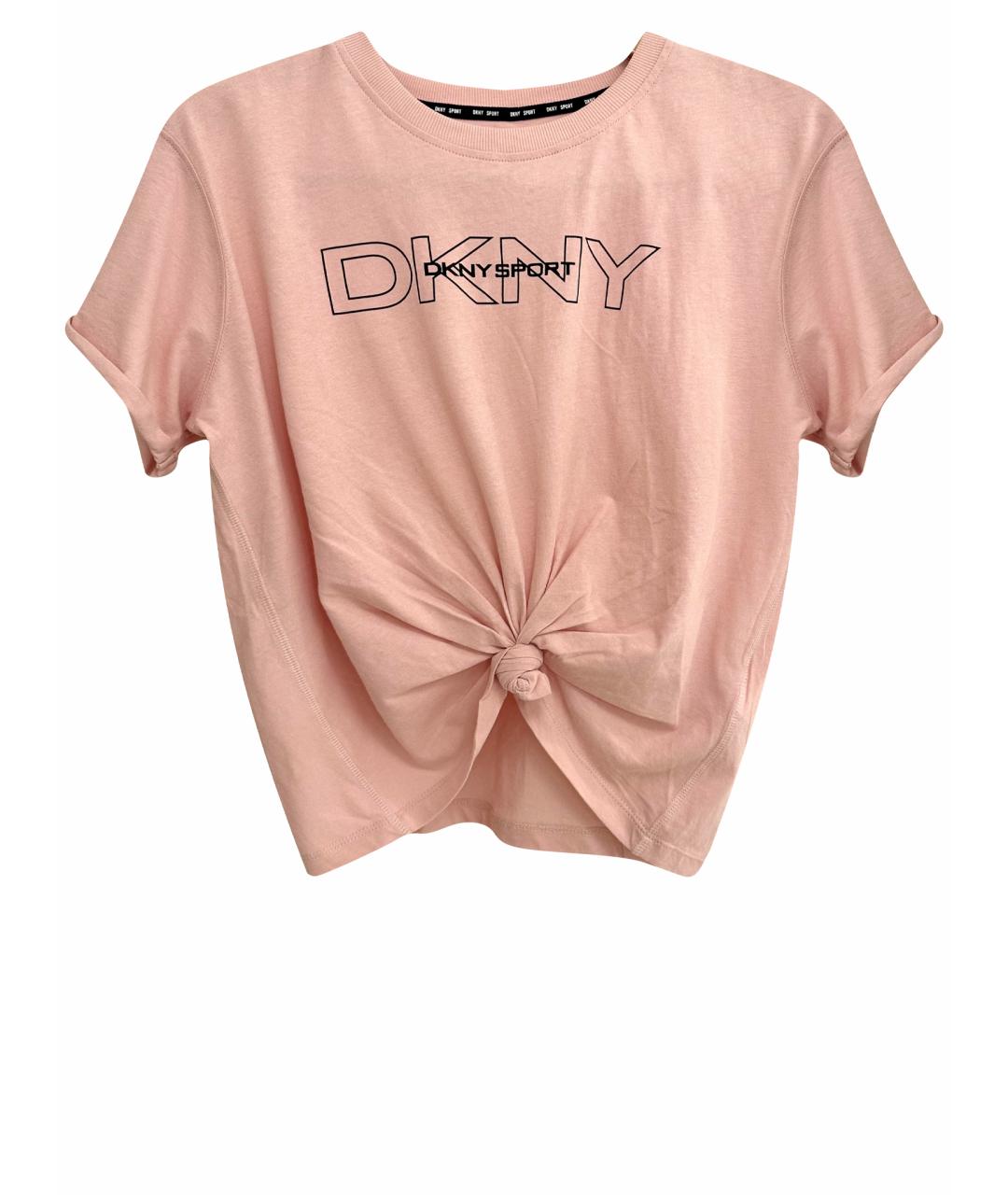 DKNY Розовая хлопковая футболка, фото 1