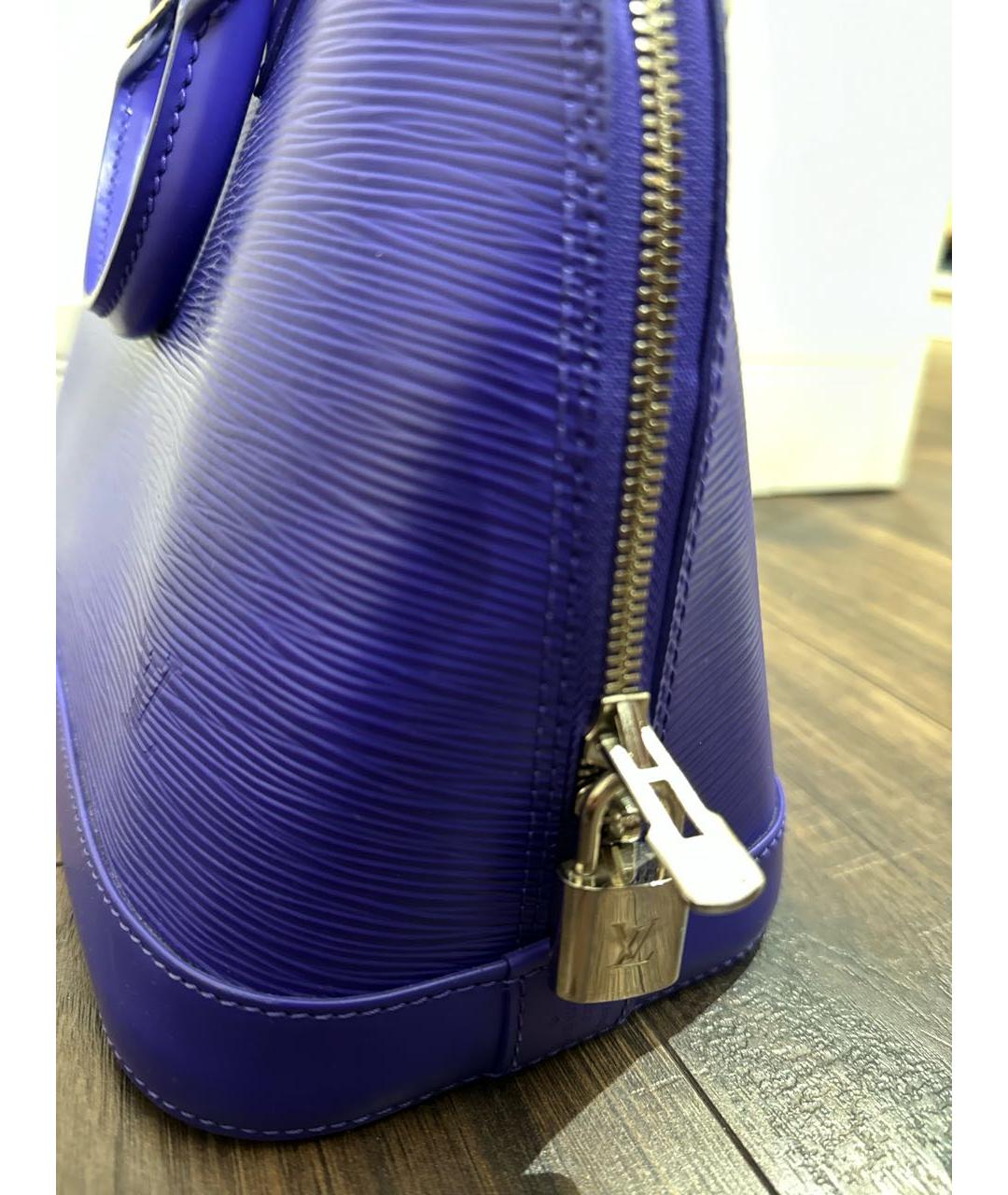 LOUIS VUITTON Фиолетовая кожаная сумка с короткими ручками, фото 5