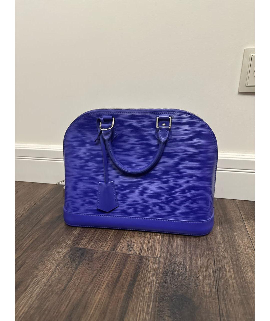 LOUIS VUITTON Фиолетовая кожаная сумка с короткими ручками, фото 8