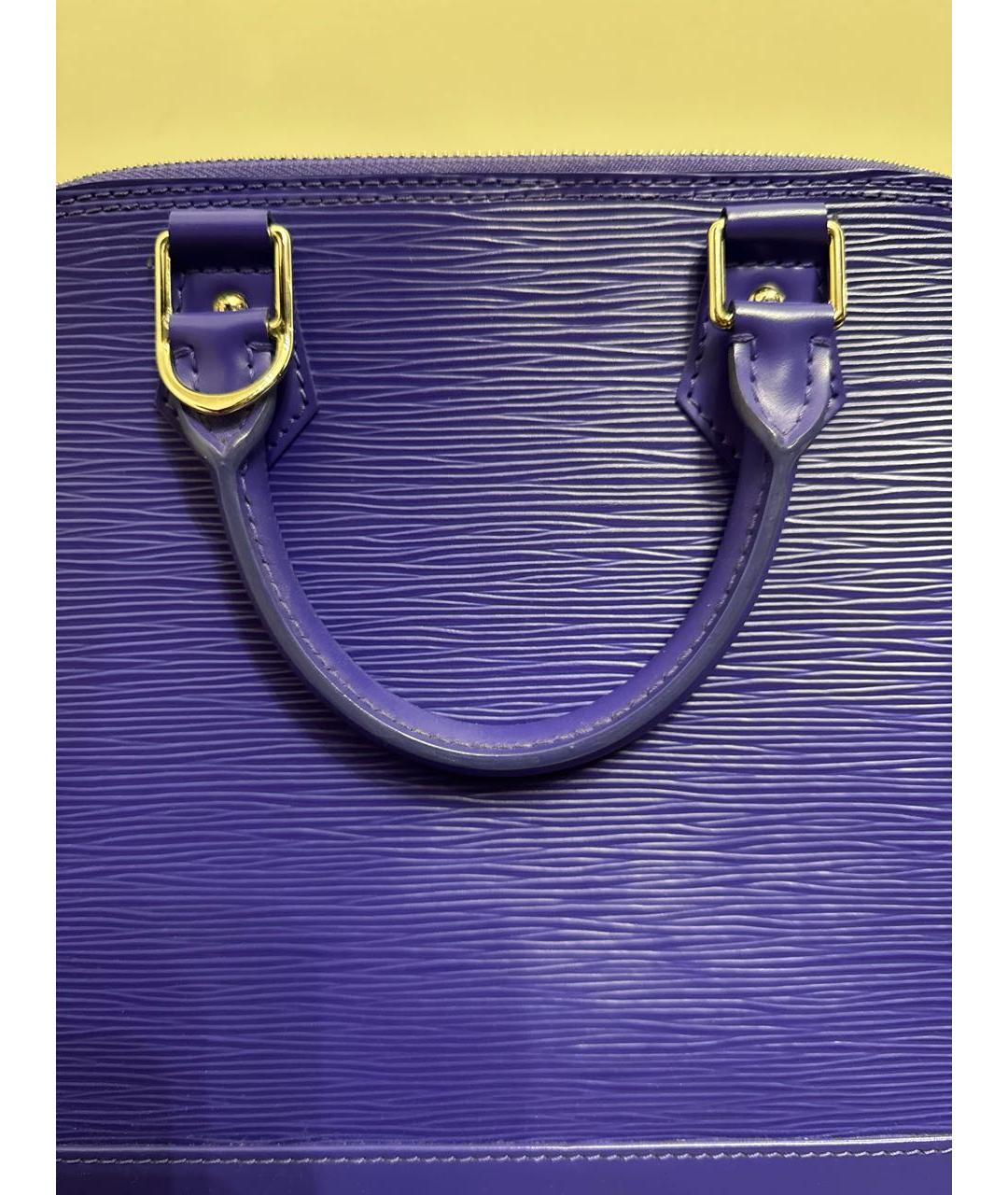 LOUIS VUITTON Фиолетовая кожаная сумка с короткими ручками, фото 7