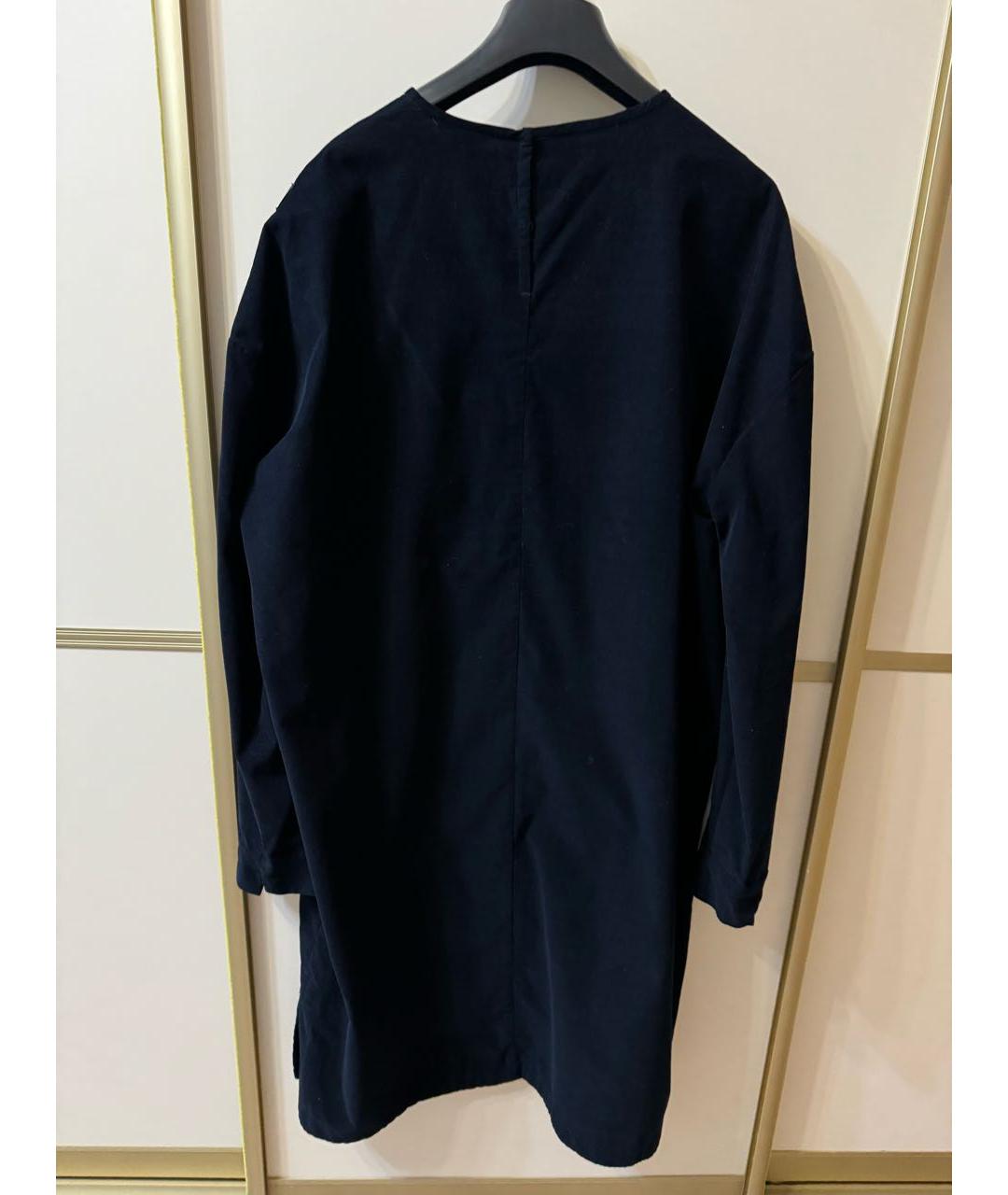 'S MAX MARA Темно-синее хлопковое повседневное платье, фото 2