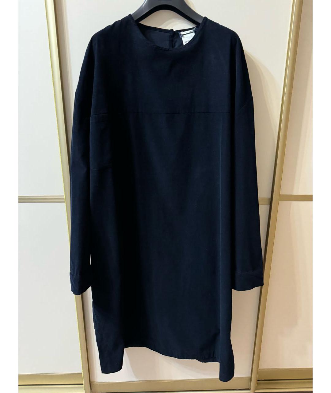 'S MAX MARA Темно-синее хлопковое повседневное платье, фото 6