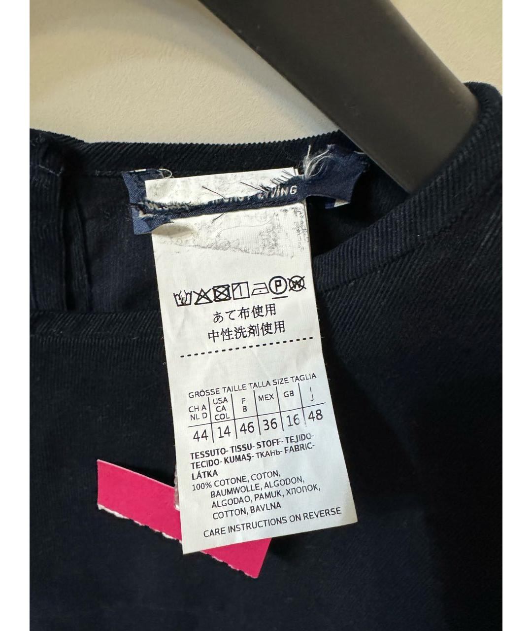 'S MAX MARA Темно-синее хлопковое повседневное платье, фото 4