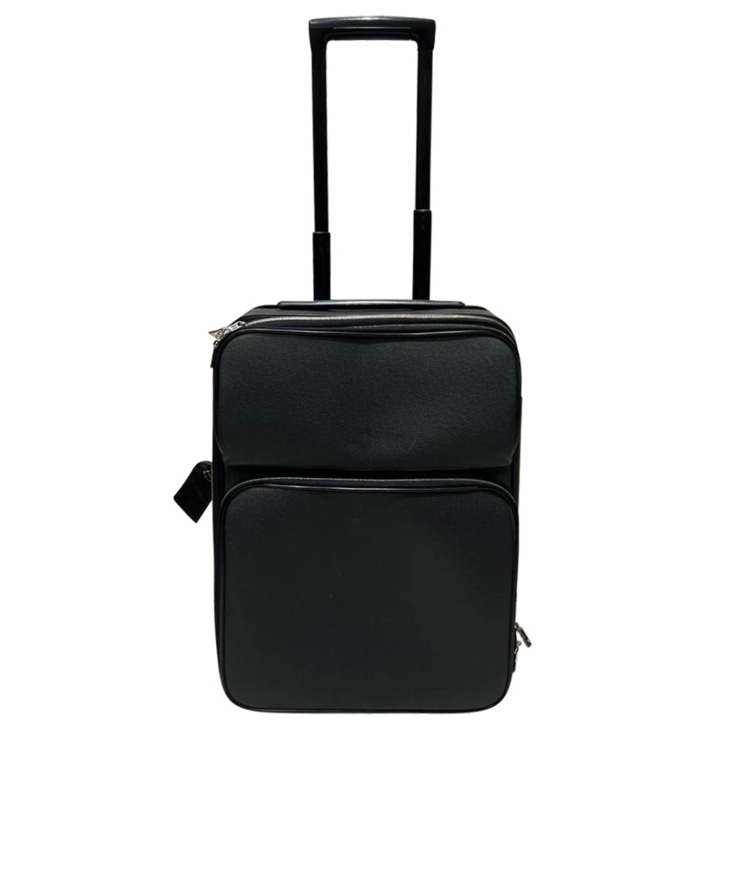 LOUIS VUITTON Черный кожаный чемодан, фото 1