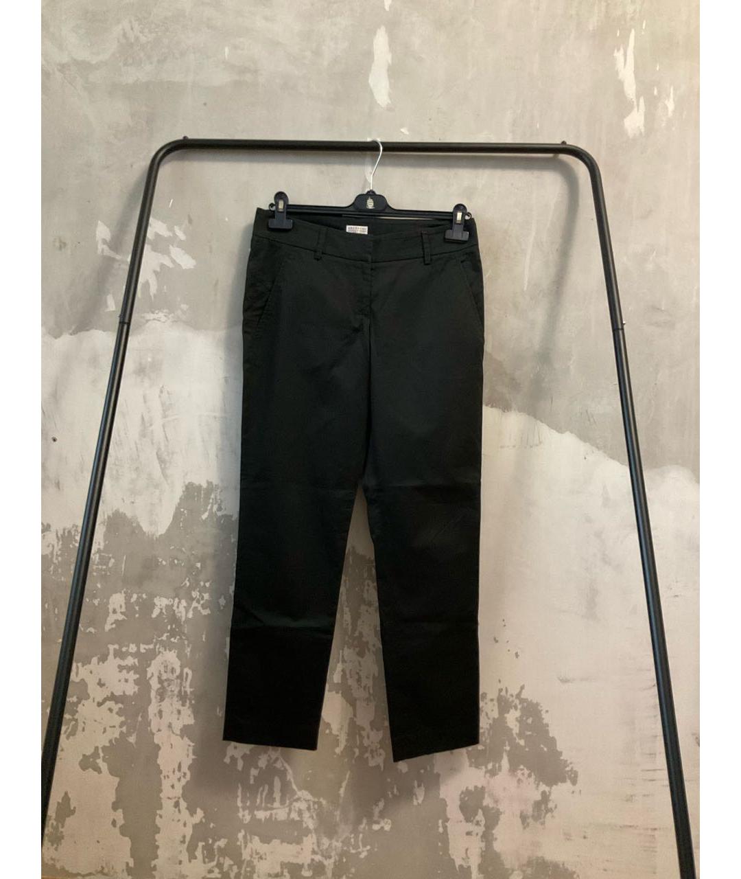 BRUNELLO CUCINELLI Черные хлопковые брюки узкие, фото 5