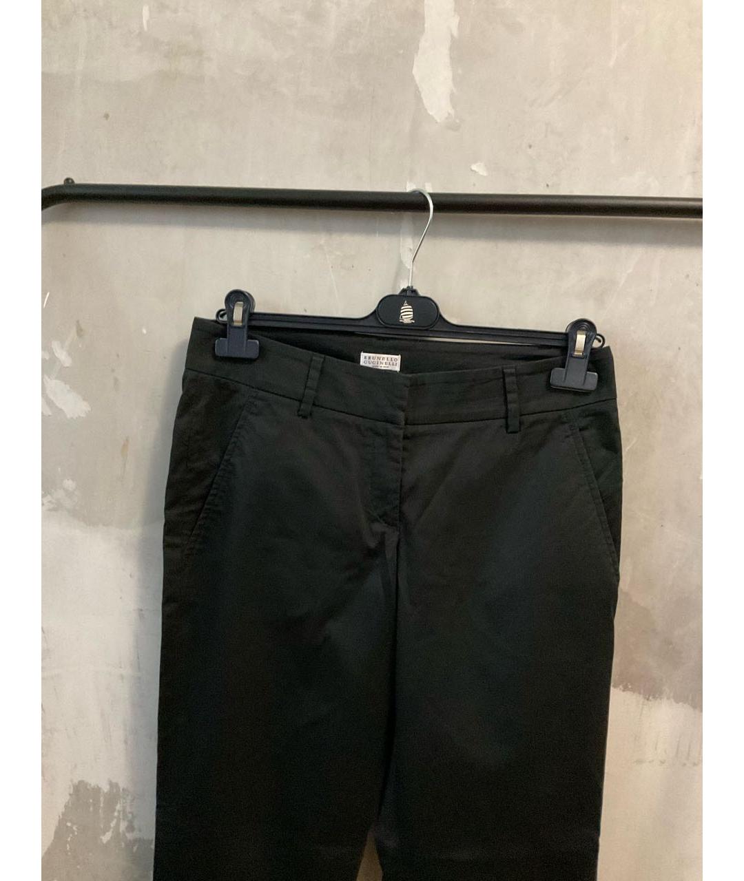 BRUNELLO CUCINELLI Черные хлопковые брюки узкие, фото 3