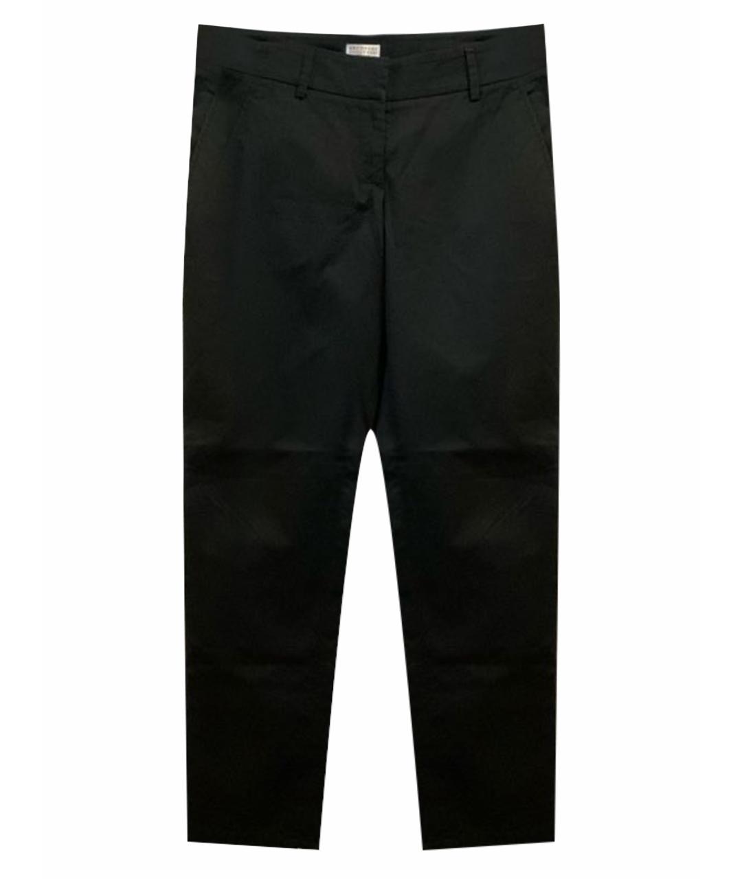 BRUNELLO CUCINELLI Черные хлопковые брюки узкие, фото 1