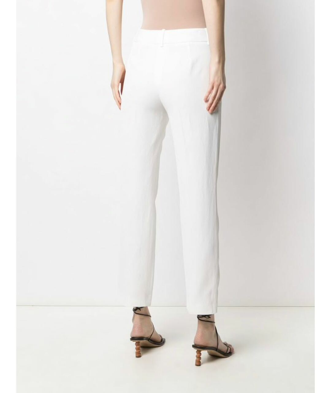 ERMANNO SCERVINO Белые льняные прямые брюки, фото 4