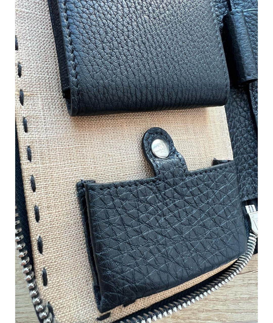 FENDI Черный кожаный кошелек, фото 4