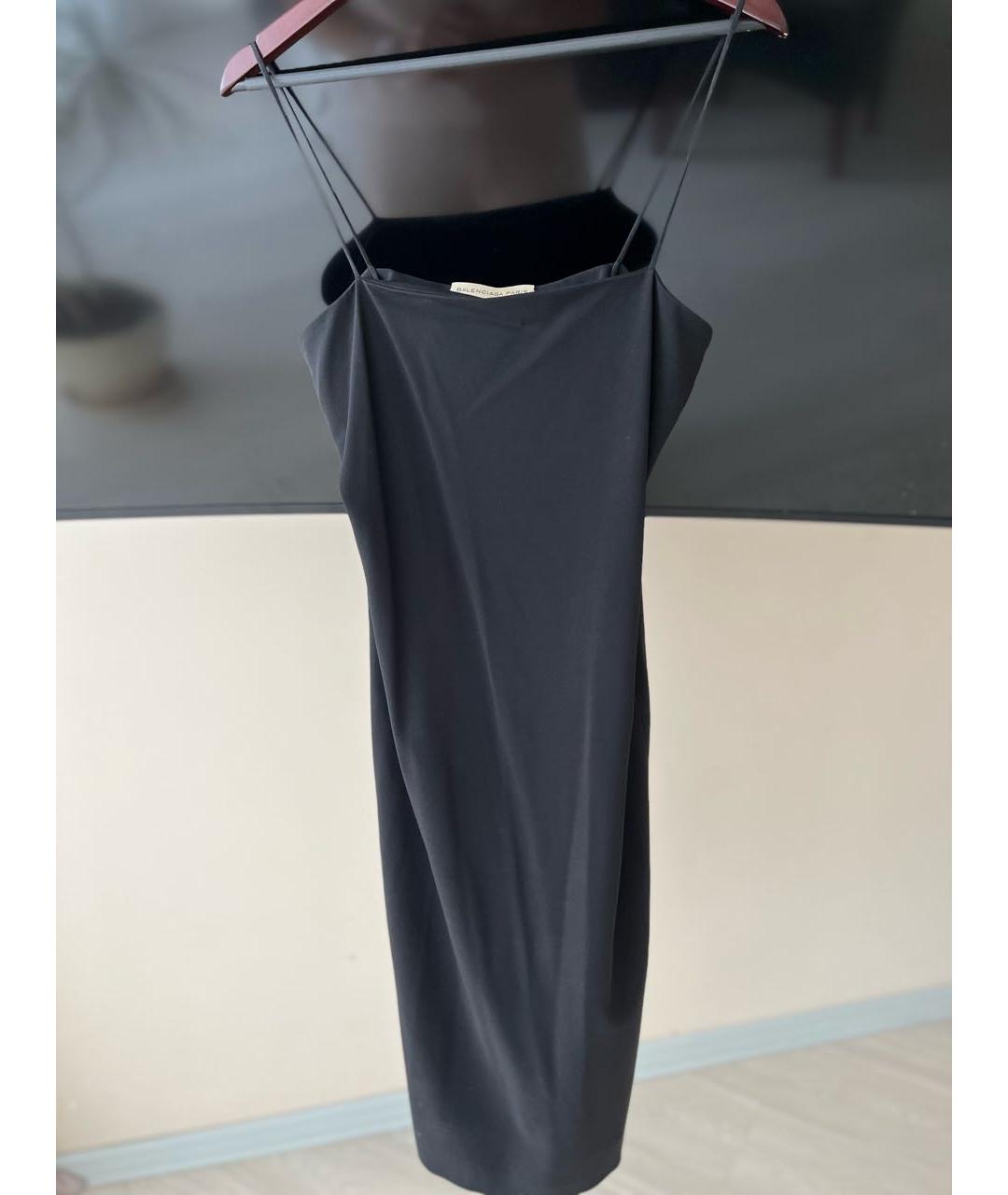 BALENCIAGA Черное полиэстеровое коктейльное платье, фото 9