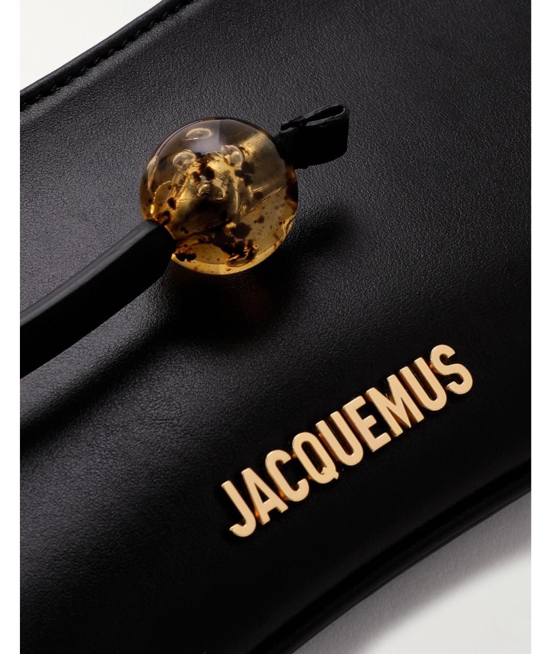 JACQUEMUS Черная кожаная сумка через плечо, фото 4
