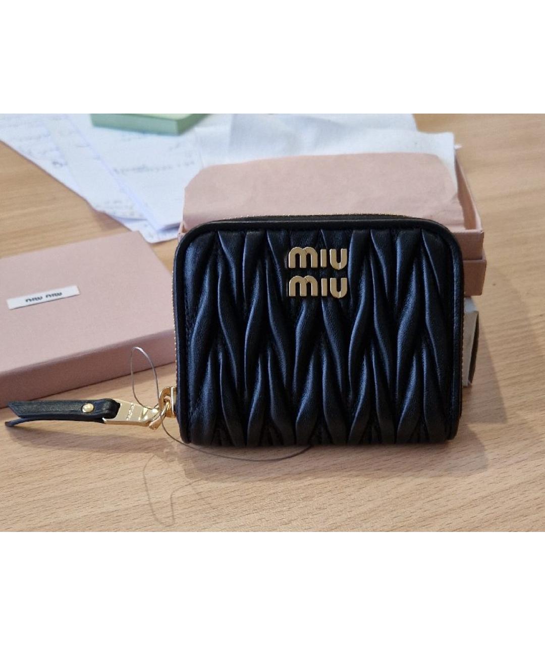 MIU MIU Черный кожаный кошелек, фото 9