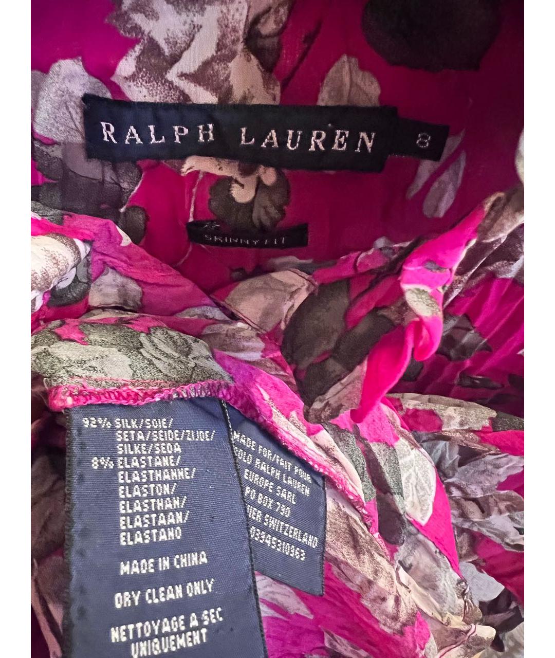 RALPH LAUREN Розовая шелковая блузы, фото 3