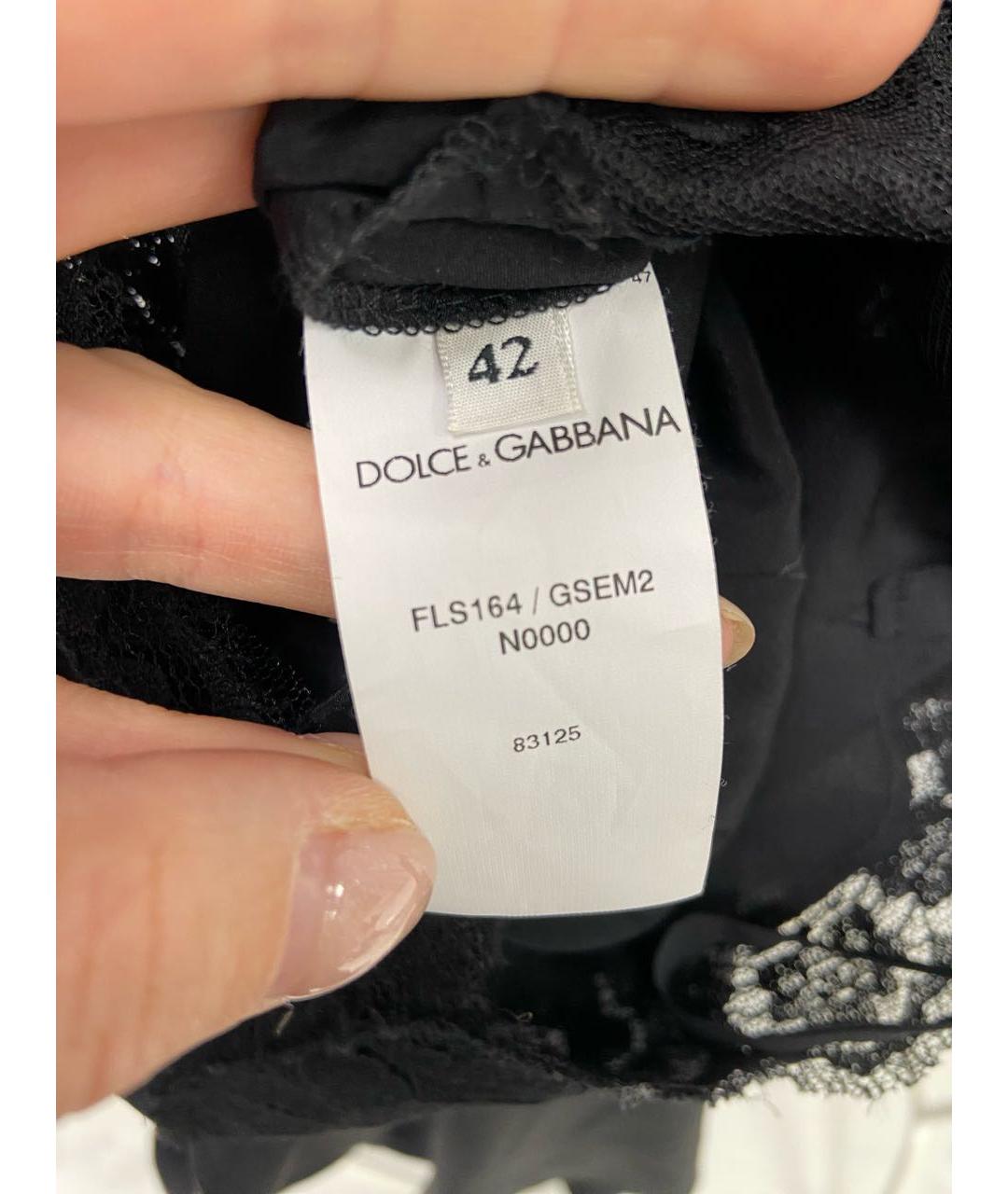 DOLCE&GABBANA Черное полиэстеровое коктейльное платье, фото 5